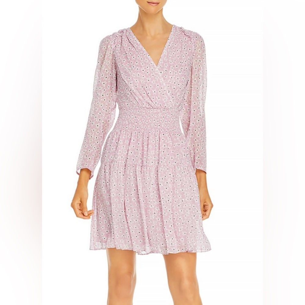 Rebecca Taylor Star Fleur Faux Wrap Short Dress (Pink Orchid) -Sz 6 NWT